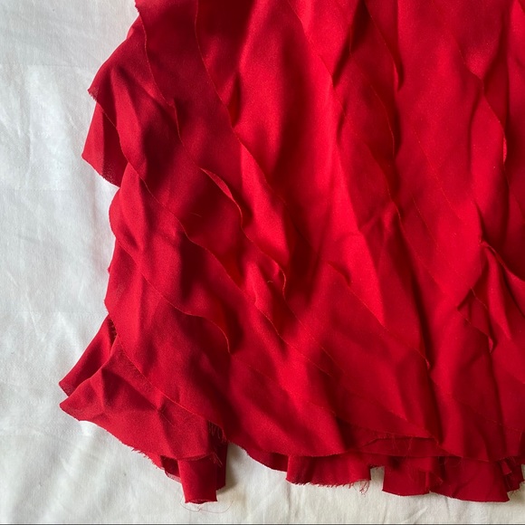 Adam Lippes Red Silk Off-The-Shoulder Dress US4 - Picture 11 of 14